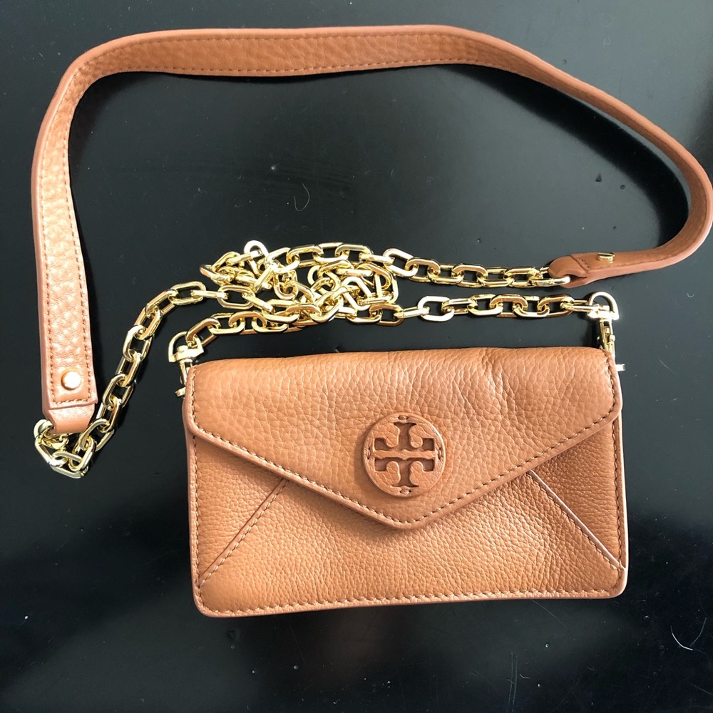 Brown leather mini Tory Burch crossbody bag